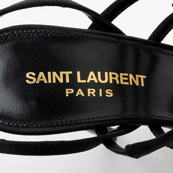 Saint Laurent Satin Crepe Crystal Jerry Sandals - Size 6.5 / 36.5 - Picture 7 of 7